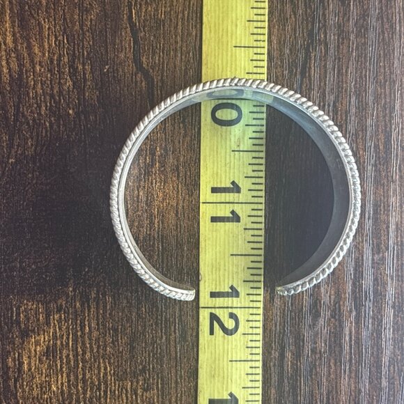 VTG Solid Sterling Silver 925 Chunky Tapered Open Cuff Bracelet Size 7.5" Fit - Picture 9 of 10